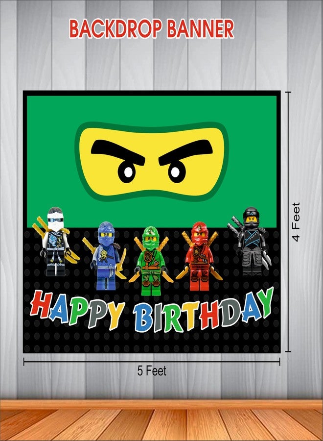 Party Baazaar Ninja Birthday Backdrop 5x4 Ft | Backdrops for Decoration | Birthday Decoration Backdrop | Banner for Kids Theme Party - Image 3